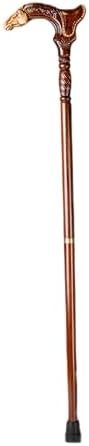 Hand Carved Wooden Walking Cane with Ergonomic Handle and Rubber Tip for Men and Women - Fashionable Unique Walking Stick for Seniors - 37 inch