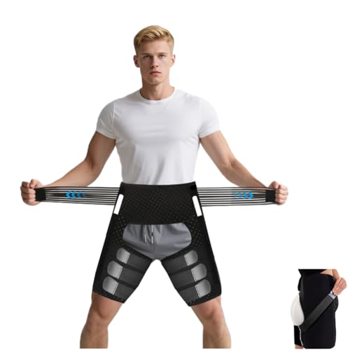 Thigh Compression Sleeve | Hip Sciatica Pain Relief Device Brace | Hamstring & Groin Compression Sleeve Wrap for Sciatic Nerve Relief | Hip Support Brace for Women & Men (1, X-Large)