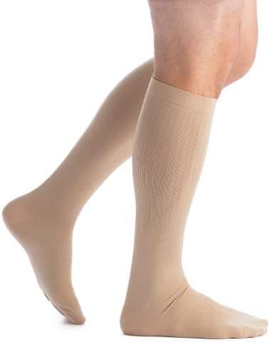 EvoNation Menâs 15-20 mmHg Knee High Compression Socks â Graduated Support for Circulation, Swelling, Varicose Veins & Pain Relief â Medical Compression Stockings â Made in USA
