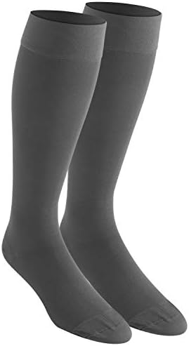 NuVein Medical Compression Stockings, 20-30 mmHg Support for Women & Men, Knee Length, Closed Toe, Gray, X-Large
