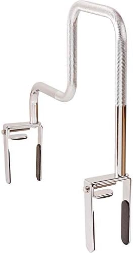 DMI Chrome Plated Grab Bars For Bathtubs And Showers For Seniors For Bathtubs And Showers, Adjustable Bathtub Rail Safety Grab Bars, Rust-resistant, 250 Lb Capacity, Textured Non-Slip Handle, 3.3-5.8"