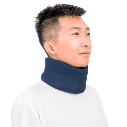 Neck Braces for Neck Pain and Support High-Density Comfort Cervical Collar for Vertebrae Stable and Aligned, Relieve Injury Spine Pressure â Neck Brace for Women & Men Sleeping, Working, Posture (Blue, Large Plus)