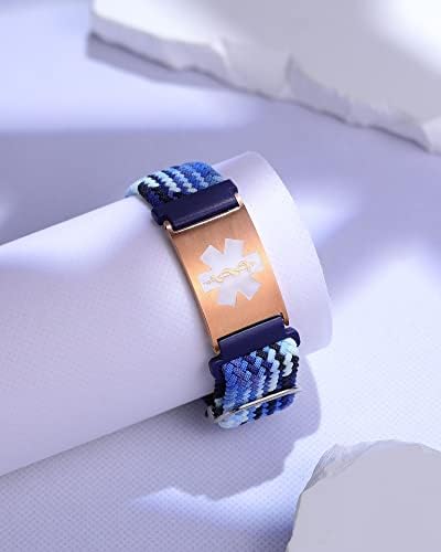 Personalized Sport Medical Alert Bracelets for Women Men - Custom Medical ID Bracelets with Free Engraving - Hook and Loop/Elastic/Stainless Steel/Silicone Watch Wristband Emergency Bracelet