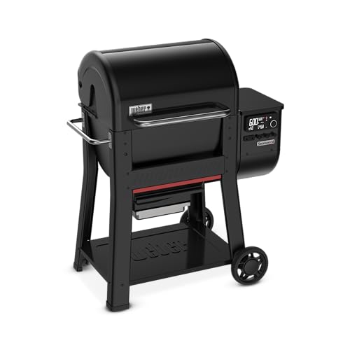 Weber Searwood™ 600 Wood Pellet Smoker Grill – Wi‑Fi & Bluetooth‑Enabled Outdoor Grill for Smoking, Searing, Rapid React PID & Cooking up to 600°F, Black