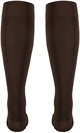 NuVein Medical Compression Stockings, 20-30 mmHg Support for Women & Men, Knee Length, Closed Toe, Brown, X-Large