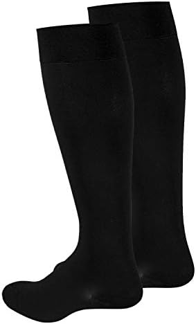 NuVein Medical Compression Stockings, 20-30 mmHg Support for Women & Men, Knee Length, Closed Toe, Black, Medium