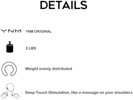 YnM Weighted Shoulder Wrap for Pain Relief and Relaxation, Large Weighted Wrap Filled with Glass Beads, Cooling Rayon & Cozy Velvet Dual-Sided Removable Cover Included, 3lb