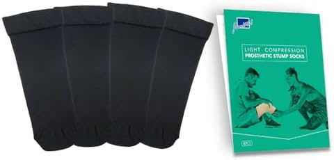 Prosthetic Stump Socks â BK, 1 PLY, Light Compression, Moisture Control, Sensitive Skin, Amputee Socks, Daily use, Breathable, Taiwan Excellence, 4 PCS