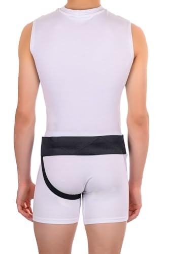 Left Side Inguinal Hernia Groin Belt Black (M 32-36)