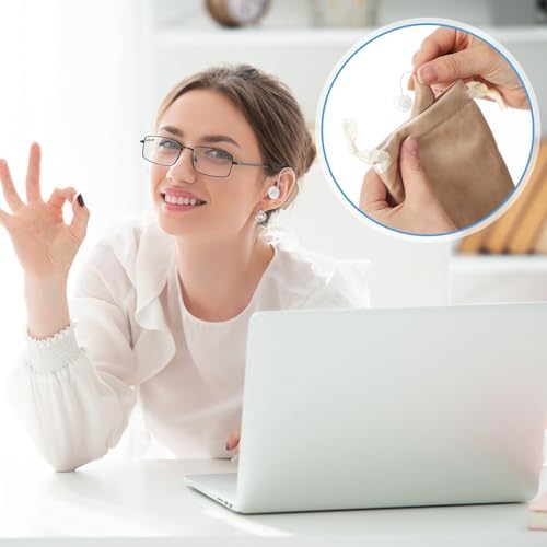 Nuanchu 2 Packs Hearing Aid Comfort Protection with Storage Bag Hearing Aid Cover Fits 1" to 1.25" Protect Amplifiers from Dirt, Sweat, Wind(Fits 1" to 1.25",Khaki)
