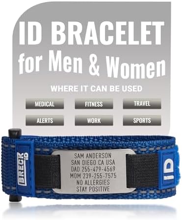 Personalized Medical ID Bracelet for Men & Women â Custom Engraving for Emergency Identification â Nylon Wristband with Medical Information â Ideal for Sport, Travel & Outdoor Activities
