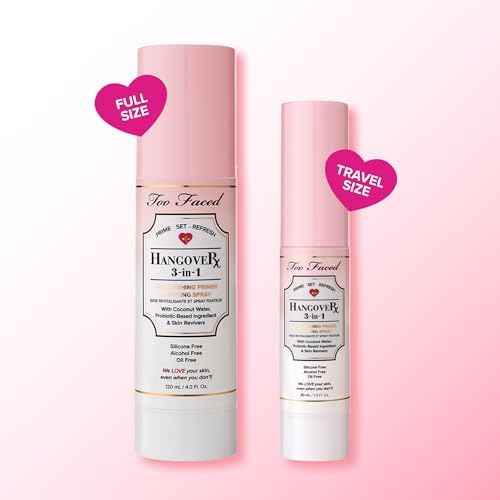 Too Faced Hangover 3-in-1 Primer & Setting Spray | Soothing & Hydrating Setting Spray for Face Makeup | Coconut Water