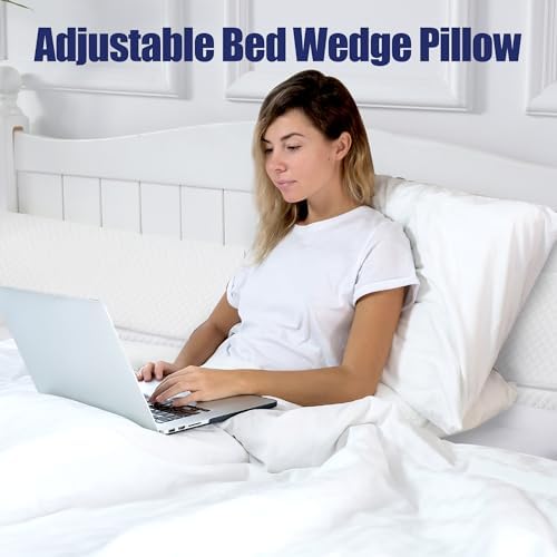 HOMBYS Pillow Wedge for Headboard Gap,Mattress Wedge Gap Filler King Size,Bed Crack Pillow,Foam Bed Gap Filler,Multifuctional Headboard Space Filler with Side Pocket,Fill The Gap (0-7")