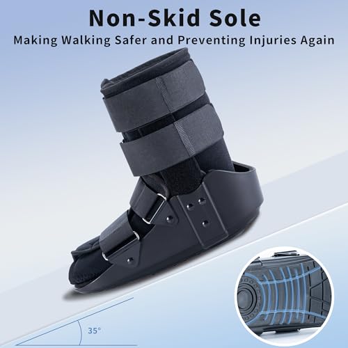 kefit Short Cam Walking Boot, Orthopedic Boot for Ankle Sprain, Foot Injury,X-Large, Black