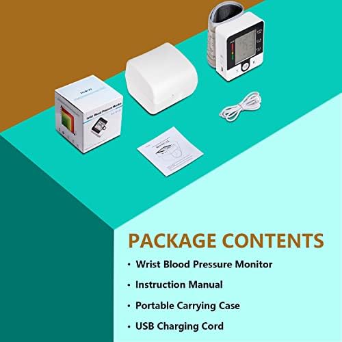 Wrist Blood Pressure Monitor for Home Use Digital Automatic Talking Wrist Blood Pressure Cuff, Rechargeable Blood Pressure Machine Adjustable Bp Cuff 3 Color Backlit LCD Display