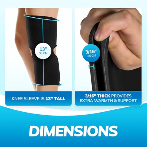 BraceAbility Open Patella/Open Back Neoprene Knee Sleeve | Water-Resistant Athletic Compression Knee Brace for Swimming, Wakeboarding, Scuba Diving, Surfing, Waterskiing and Other Sports (XL)