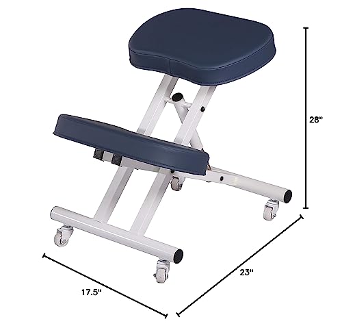Master Massage Ergonomic Metal Foldable Posture Kneeling Chair for Office –Metal Folding Kneeling Posture Chair for Home and Office-Posture Correction Stool-Improve Your Posture Royal Blue