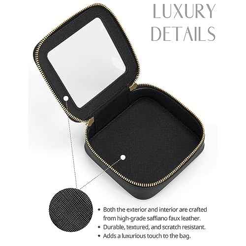 Popvibe Clear Makeup Bag Travel Cosmetic Case Transparent Toiletry Bag with Zipper, Portable Make Up Organizer Traveling Compact Car Bag for Essentials