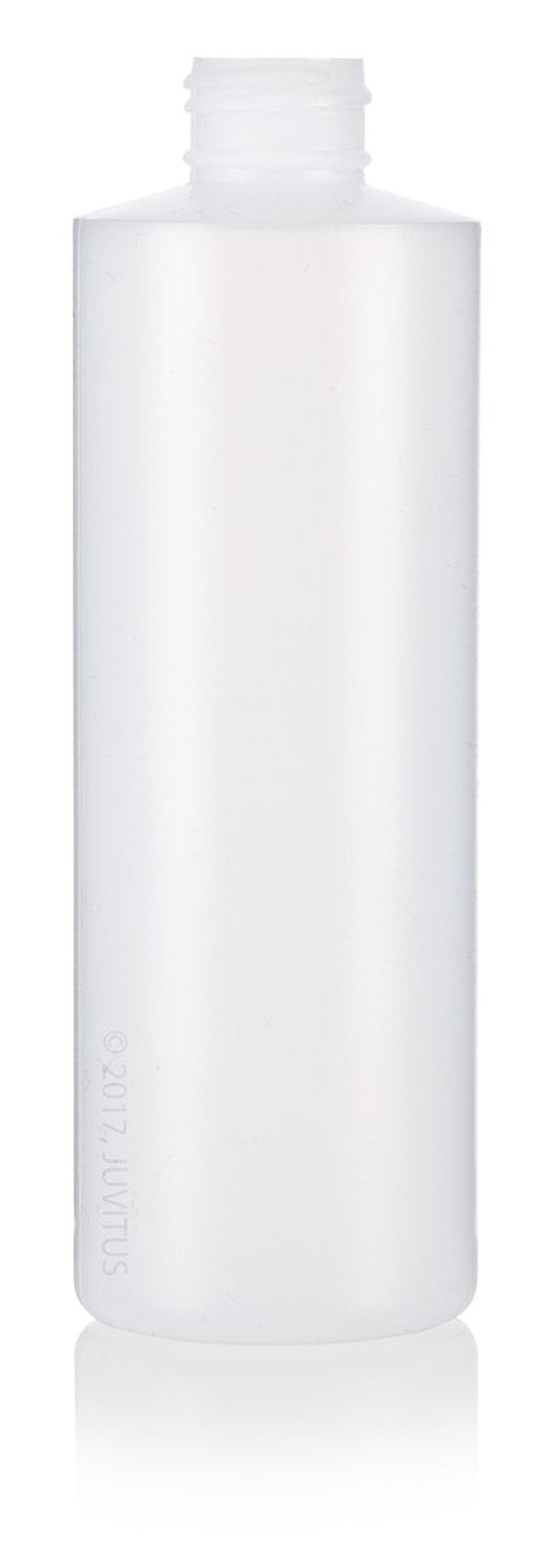 JUVITUS 8 oz / 250 ml Professional Natural Clear Refillable Plastic Squeeze Bottle with Wide Black Disc Cap Lid (6 pack)