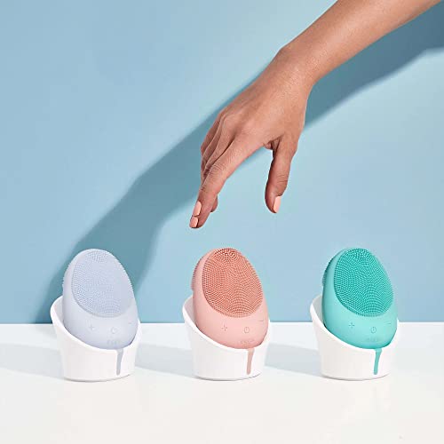 Eggo¢ç Sonic Facial Device - Electric Cleanser & Exfoliator, Vibrating Massager, Silicone Brush for All Skins, Deep Clean, Anti-Aging, Waterproof, Rechargeable Tool (Turquoise)