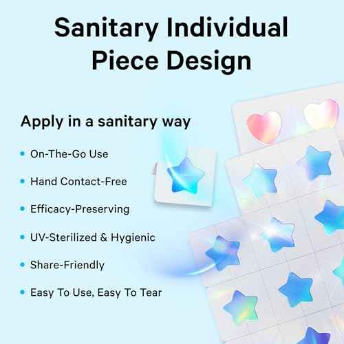 Sosky Hologram Pimple Patches for Face, Hydrocolloid Acne Patches with Salicylic Acid, Cute Star Zit Stickers,Colorful Blemish Covers,36 Count Blue Star Cloud Butterfly
