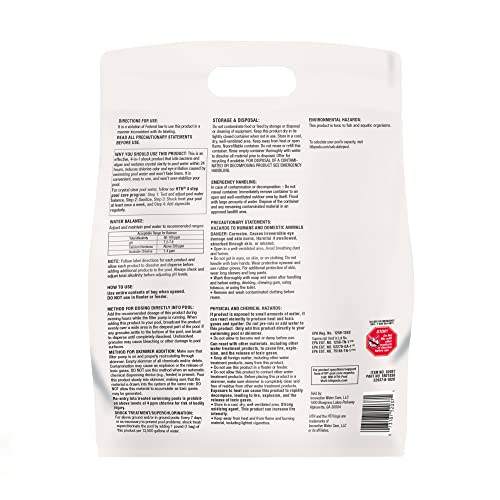 HTH 52037R Pool Care Shock Advanced, Swimming Pool Chemical - Cal Hypo Formula, Prevents Bacteria & Algae, Restores Crystal Clear Water - Shock Treatment, 1lb (12 Pack)