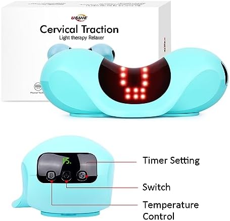 USUIE Red Light Therapy Neck Traction Pillow, Neck Stretcher for Neck Pain Relief, Cervical Traction Device for Tension Headache and Neck Hump Corrector