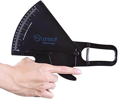 Lightstuff Precision Skinfold Caliper - Easy, Reliable Tool for Monitoring Body Fat - Quick Start Guide for Beginners, Detailed Booklet for Advanced Users - Measures up to 80mm in Skin Fold Thickness