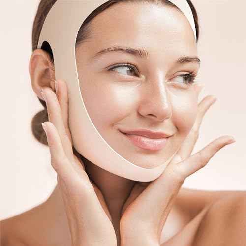 V Line Lifting Mask Double Chin Reducer for Face Lift & Chin Sculpting | Double Chin Eliminator for Women | Face Strap for Sleeping & Jaw Shaper | Tightening Band for Neck & Cheek | Vline Mask Jawline