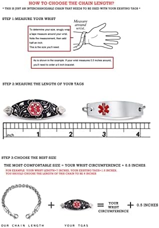 LinnaLove-Stainless Steel Wheat Chain lnterchangeable Medical Alert Bracelets - (Just Chain)