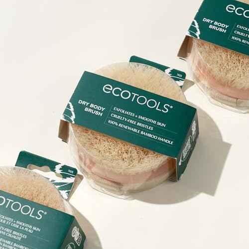 EcoTools Dry Body Brush, Cruelty-Free Bristles Exfoliate & Smooth Skin, Dry Brushing Removes Flaky Skin, May Help Improve Circulation & Tone, Eco-Friendly Skincare Tool, Vegan & Cruelty-Free, 1 Count