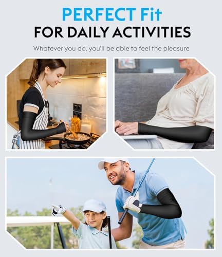 KEKING Lymphedema Compression Arm Sleeve with Gauntlet for Women Men, 20-30 mmHg Medical Graduated Compression Arm Brace, Full Arm Support Brace for Pain Relief, Arthritis, Swelling, Single Black 3XL