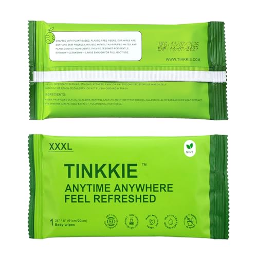 5X Larger Extra Large Body Wipes for Bathing No Rinse 36 Pack, Cooling Travel Pack for Outdoors Sports, Portable Disposable Body Cleansing Towelettes, Great for Gym, Camping
