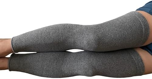 Elastic Cotton Knee Warmers, Long Knee Sleeves for Men and Women - Circulation Support and Joint Pain Relief, Arthritis Aid, One Pair, Made in Japan