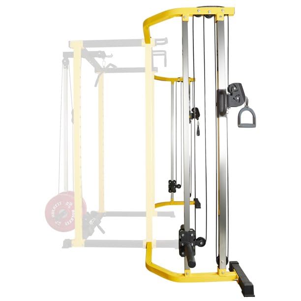 Fitvids Yellow & Black Cable Crossover Attachments for Home Gym, PEC Fly Machine Arms for Power Rack