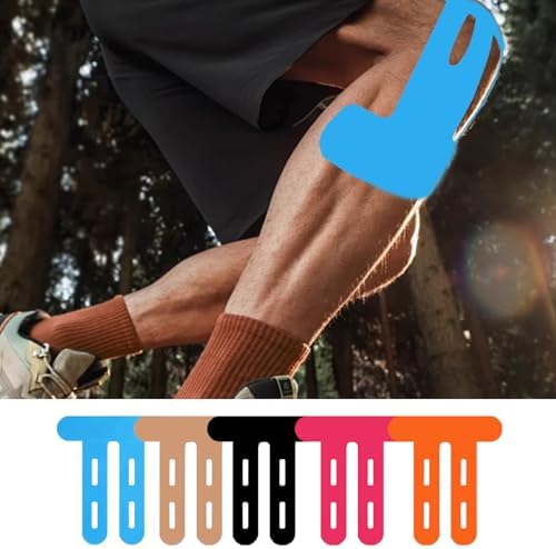 Precut Knee Kinesiology Tape - 22 Pcs Precut Kinesiology Tape for Knees Waterproof Strips Elastic | Breathable Joint Stability Hypoallergenic Latex-Free Tape, Blue
