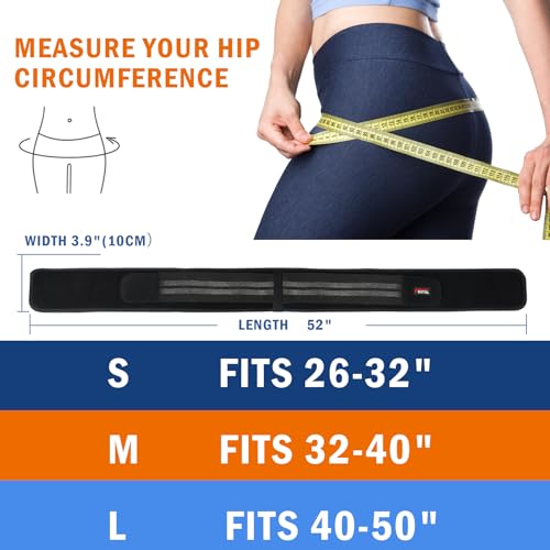 FEATOL SI Sacroiliac Belt for Sciatica Pain Relief-Extra Compression Support Hip Brace for Pelvic, Sciatica, Trochanteric, SI Joint Belt for Men Women-Medium