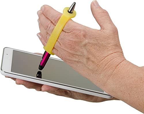 Elderly Female 3-Pack, Silicone Adaptive Aid, Universal Cuff Hand Grip Assistive Device for Rehab, Arthritis, Parkinsons, Stroke, Physical Therapy