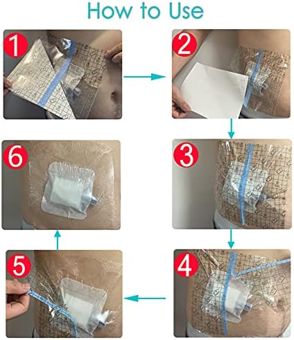 Ostomy Shower Cover Waterproof Ostomy Bag Covers Shower Guard Stoma Shower Shields Colostomy Bathing Bags Shower Protector Adhesive Bandage with Non-Stick Pad for Showering 12"x16" 7 Pcs