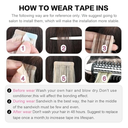 SUYYA Tape in Hair Extensions Human Hair Black Straight 20 Pcs/Pack 50g Tape in Extensions 24 inch Jet Black #1
