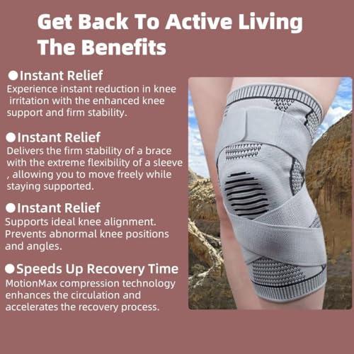 Motion Max Knee Pro Knee Brace,Bone-on-Bone WalkingSupport,Bone RecoveryKnee Braces,3XL,One Pair