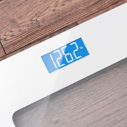 Greater Goods Digital Weight Scale, Accurate, Non-Slip, and Scratch Resistant Bathroom Scale (White)