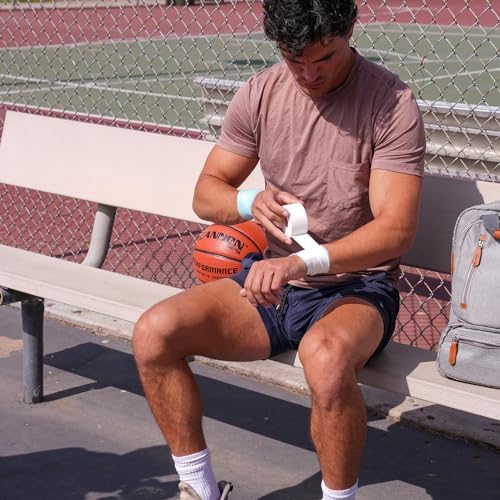 Cannon Sports Premium Athletic Tape - 1.5” x 45 Feet Per Roll - Easy Tear, No Sticky Residue, Very Strong, Hypoallergenic and Latex Free Sports Tape for Athletes and Trainers – Bulk 12 Pack (White)