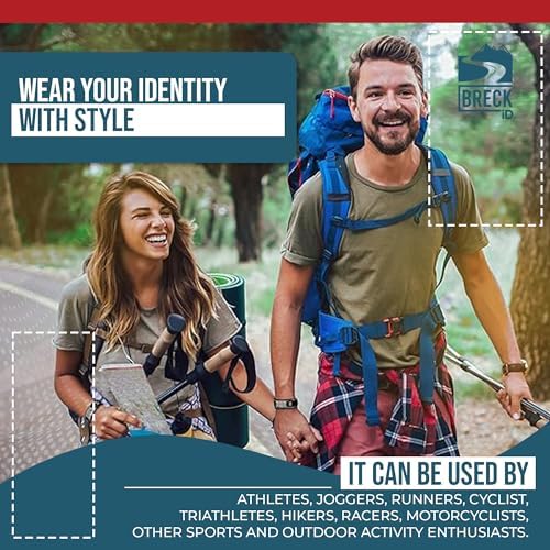 Personalized Medical ID Bracelet for Men & Women – Custom Engraving for Emergency Identification – Nylon Wristband with Medical Information – Ideal for Sport, Travel & Outdoor Activities