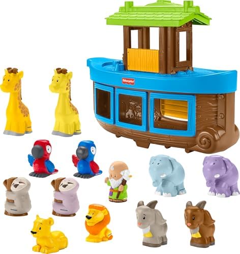 Fisher-Price Little People Toddler Toy Noahâs Ark Playset with 12 Animals & Noah Figure for Pretend Play Kids Ages 1+ Years