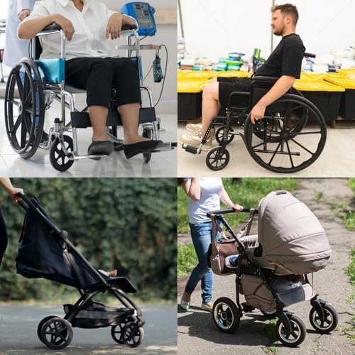 2 Pcs Walker Wheels Replacement 8 Inch Solid Wheelchair Front Wheels, Anti-Slip Rollator Replacement Wheels for Wheelchairs, Rollators, Walkers