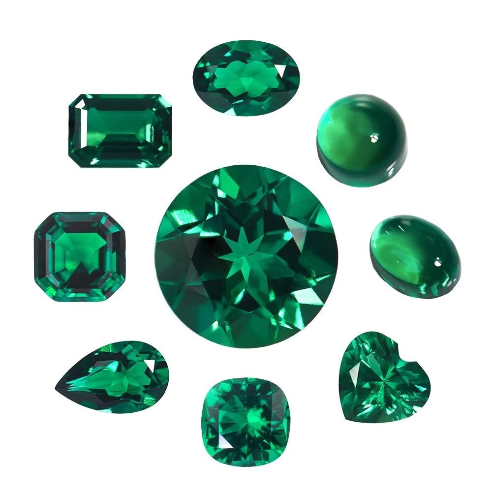 1PCS 6.5 * 6.5mm Heart Laboratory Cultivates Zambian Emerald about 1CT