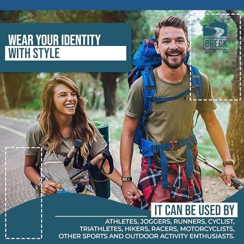 Personalized Medical ID Bracelet for Men & Women – Custom Engraving for Emergency Identification – Nylon Wristband with Medical Information – Ideal for Sport, Travel & Outdoor Activities