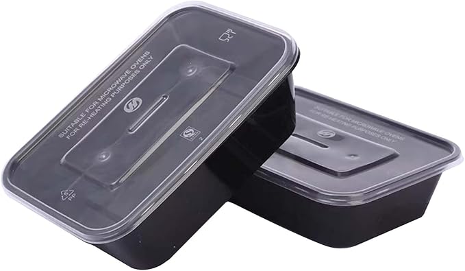 100pc 24 oz square meal prep containers with lids ,disposable to go food containers,Plastic take out food containers With Lid, Reusable food storage containers ,Microwave Freezer Dishwasher Safe