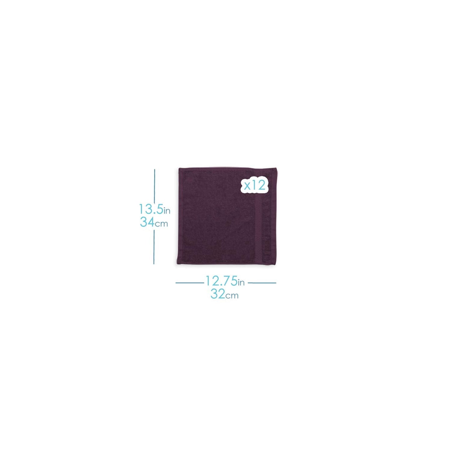 Hearth & Harbor Washcloths 12 Pack - 100% Cotton Washcloth for Body and face, High Absorbent and Soft 13"x13" Body Wash Cloth, Quick Dry - Red Washcloths